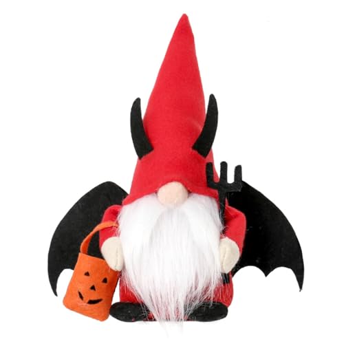 Halloween-Dekorationen, Wichtel für den Innenbereich, schwedische gesichtslose Hexenzwerge, Wichtel aus Plüsch, Wichtel-Dekor, gestuftes Tablett-Dekor, Halloween-Dekorationen, (Red, 23x9x10cm) von Generisch