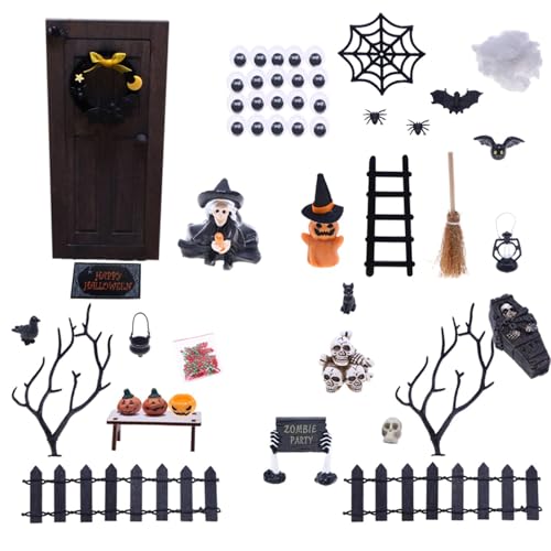 Halloween-Dorfhäuser, Puppenhaus-Dekoration, Zubehör, kleine, festliche, gruselige Dekoration für Wohnung, Schreibtisch, Zuhause, Schlafzimmer, Wohnzimmer, Tisch, Festival, Bücherregale Halloween-Dorfhäuser, Puppenhaus-Dekoration, Zubehör, kleine, festliche, gruselige Dekoration für Wohnung, Schreibtisch, Zuhause, Schlafzimmer, Wohnzimmer, Tisch, Festival, Bücherregale von Generisch