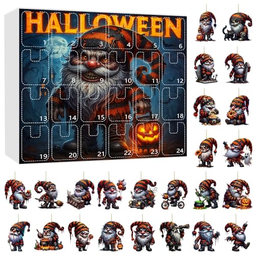 Halloween GNOME Countdown Kalender 2025 Adventskalender Dekoration für HalloweenWeihnachten 24 Geschenke Spiele Weihnachtskalender Festtagschmuck Party Supply Gift Teens Boys Girls Kids (One Size) von Generisch