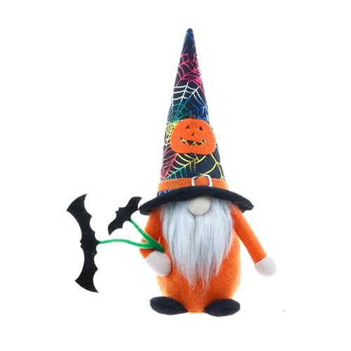 Halloween GNOME Gesichtslose Puppe Handgemachte schwedische GNOME Dekoration Tomte Puppe Halloween Dekorationen Zeug unter 5 Dollar Trainings-AssistenzToy (Orange, 25X10X7cm) von Generisch