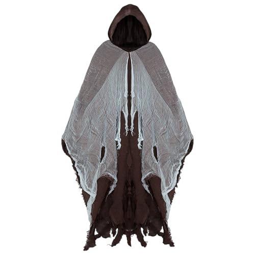 Halloween Geister Kostüm, Erwachsene Sensenmann Gruselig Halloween Kostüm, Horror Umhang Mit Kapuze, Vampir Kostüm, Halloween Kostüm für Herren Damen Halloween Geister Kostüm, Erwachsene Sensenmann Gruselig Halloween Kostüm, Horror Umhang Mit Kapuze, Vampir Kostüm, Halloween Kostüm für Herren Damen von Generisch