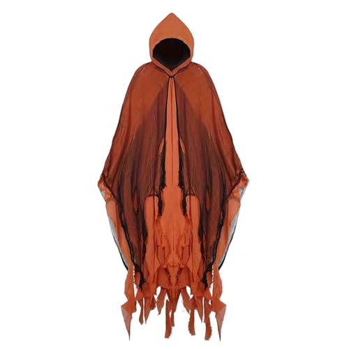 Halloween Geister Kostüm Erwachsene Gruselige Horror Umhang mit Kapuze Geist Cape Outfit Schwarz Kapuzenumhang Sensenmann Cosplay Vintage Halloween-Kostüm für Herren Damen Partner Orange s m l 5xl Halloween Geister Kostüm Erwachsene Gruselige Horror Umhang mit Kapuze Geist Cape Outfit Schwarz Kapuzenumhang Sensenmann Cosplay Vintage Halloween-Kostüm für Herren Damen Partner Orange s m l 5xl von Generisch