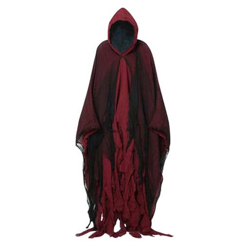 Halloween-Geisterkostüm | Halloween Umhang Mit Kapuze | Gruseliger Halloween-Umhang Mit Kapuze Für Erwachsene | Requisiten Für Halloween-Partys, Thementänze Und Rollenspiele von Generisch