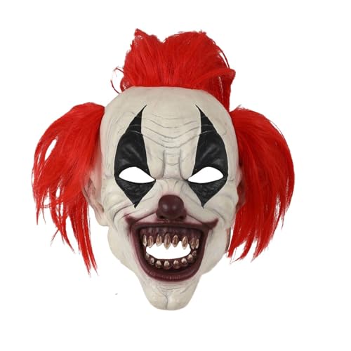 Halloween Gesicht Cosplay Werkzeuge Für Party Karneval Kopf Abdeckung Halloween Dekorationen Für Erwachsene Realistischer Druck (Red, 37X30cm) von Generisch