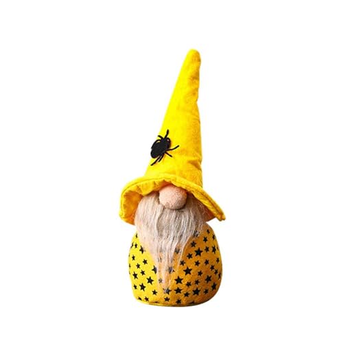Halloween Gesichtslosen Puppe Kreative Zwerg Ornament Home Store Fenster Dekoration Sammlerpupe (Yellow, One Size) von Generisch