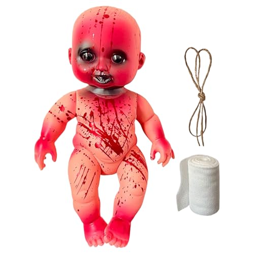 Halloween Gruselpuppe - Hässliche Puppen | Gruselige Puppe | Gruselige Puppen Halloween Ornamente | Gruselige Dôlls Hallowêên Requisite für Party | Dôll Crêêpy Plüsch Spukspielzeug | Blutige Crêêpy von Generisch
