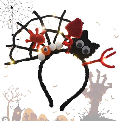 Halloween-Haarband, beleuchtetes Halloween-Kopfschmuck-Set, Foto-Requisiten, niedliche Kopfbedeckung, Verkleidungszubehör für Halloween, Karneval, Cosplay Halloween-Haarband, beleuchtetes Halloween-Kopfschmuck-Set, Foto-Requisiten, niedliche Kopfbedeckung, Verkleidungszubehör für Halloween, Karneval, Cosplay von Generisch