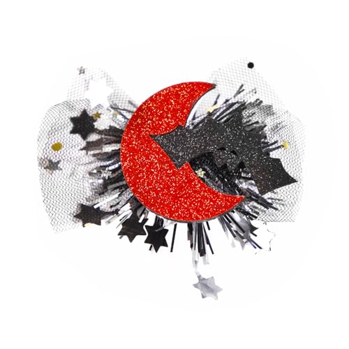 Generisch Halloween Haarschmuck, Halloween Haarspangen für Mädchen, Halloween Haarschmuck Kürbis, Halloween Kostüm Haarspangen für Kinder und Mädchen (Rote Fledermaus, 9.5cm*10cm/3.7in*3.9in) von Generisch