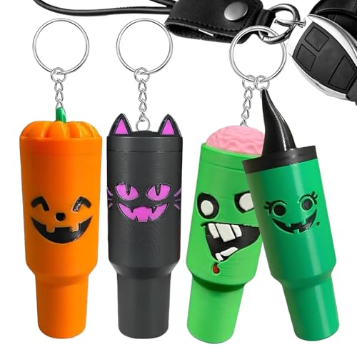 Halloween Handtaschenanhänger,4er Set Tumbler Schlüsselanhänger | Schlüsselring Für Feiertage Reise Sport Rucksack Camping Schule Einkaufen Halloween Handtaschenanhänger,4er Set Tumbler Schlüsselanhänger | Schlüsselring Für Feiertage Reise Sport Rucksack Camping Schule Einkaufen von Generisch