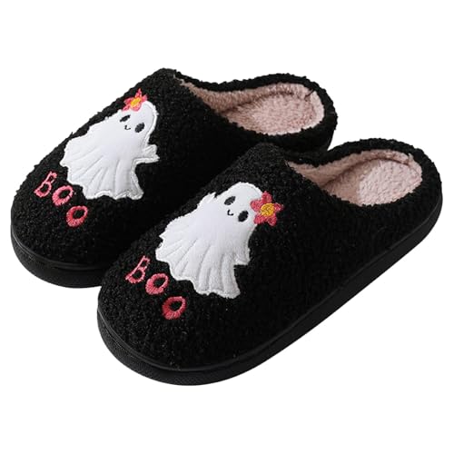 Halloween Hausschuhe, Halloween Ghost Slippers Spooky Slippers, Halloween-Geister-Hausschuhe, niedliche Flauschige weiche Halloween-Hausschuhe, Hausschuhe von Generisch