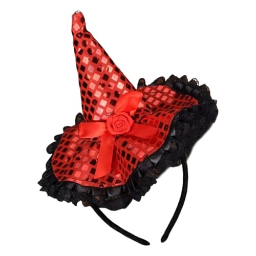 Halloween Hexe Stirnband | Halloween Stirnbänder Pailletten Spitze Hut Hoop Band | Kostüm Hut Elegant Haarreifen für Halloween Weihnachten Kostüm Halloween Hexe Stirnband | Halloween Stirnbänder Pailletten Spitze Hut Hoop Band | Kostüm Hut Elegant Haarreifen für Halloween Weihnachten Kostüm von Generisch