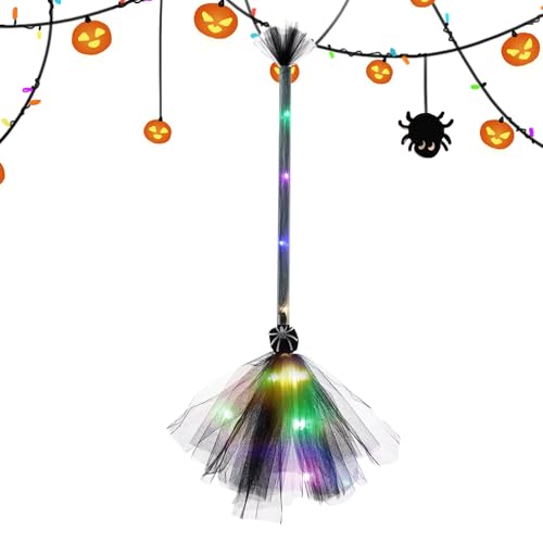 Halloween Hexenbesen,LED Beleuchteter Hexenbesen Raumdekoration - Foto Requisiten Cosplay Zubehör Für Kinder Rollenspiel Innen Außen Halloween Hexenbesen,LED Beleuchteter Hexenbesen Raumdekoration - Foto Requisiten Cosplay Zubehör Für Kinder Rollenspiel Innen Außen von Generisch