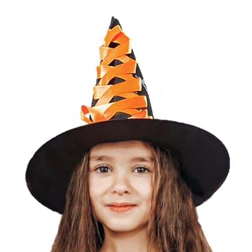 Halloween-Hexenhut für Mädchen, Hexenhut für Kinderkostüm – Zubehör für Kinder von 3–12 Jahren für Halloween, Kostümparty, Themenparty, Rollenspiel von Generisch