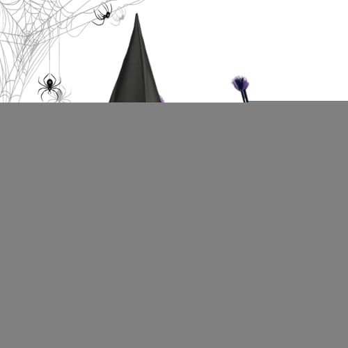 Halloween-Hexenkostüm-Set, Kinder-Hexenkostüm-Zubehör-Set mit Besen und Rock, elastisches Halloween-Cosplay-Gefälligkeiten für Maskerade, Karneval, Mottoshootings, Bühnenauftritte von Generisch