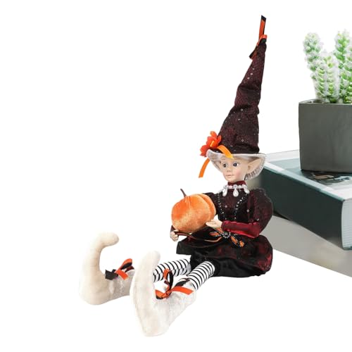 Halloween Hexenpuppe - Polyester Witch Figur | Halloween Stoffed Plüschpuppenspielzeug | Desktop -Ornamentskulptur | Spukhausdekor für Tischplatten, Seitentisch, Innenräume von Generisch