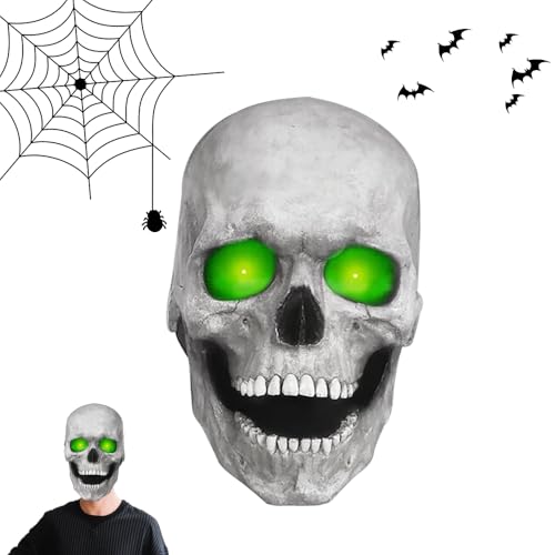 Halloween Horror Maske, Realistische Ghostface Maske, Gruselige Masken mit Beweglichem Kiefer, Cosplay Realistische Requisiten für Halloween Karneval Kostüm Party (Hellgrün) von Generisch