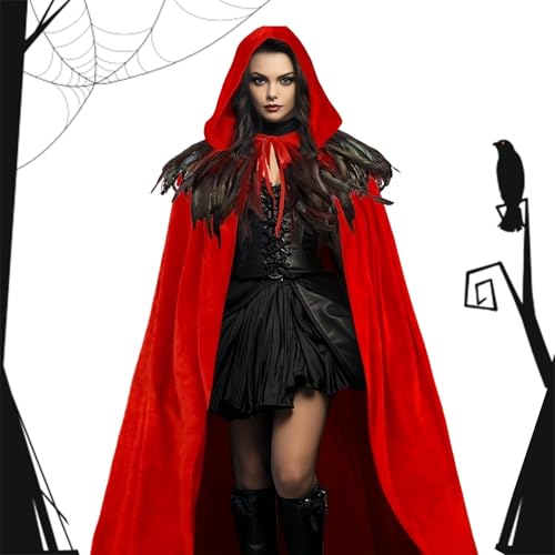 Halloween Kapuzenumhang | Halloween Cosplay Kostüm Mit Kapuze,Unisex Gewand Herren Damen Hexenkostüm für Mottopartys Halloween Kapuzenumhang | Halloween Cosplay Kostüm Mit Kapuze,Unisex Gewand Herren Damen Hexenkostüm für Mottopartys von Generisch