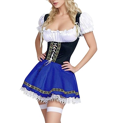 Halloween-Kostüm, Damenkostüm, Oktoberfestkleid, skulpturierendes Damenkostüm, Bühne, Halloween, Körperkleid, Damenkleid (Blau, L) von Generisch