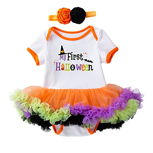 Halloween Kostüm Baby Kürbis Costume Unisex Jungs Mädchen Strampler Neugeborene Ärmelloses Pumpkin Print Faschingskostuem Party Feiertage Meine Ersten Halloween Gruselig von Generisch