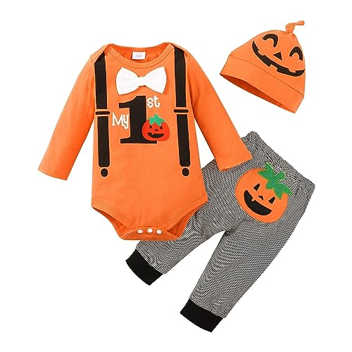 Halloween Kostüm Baby Kürbis Faschingskostuem Unisex Junge Mädchen Jumpsuits Sets Für Kleinkinder Lange Ärmel Pumpkin Druck Costume Festlich Party Meine Ersten Halloween 0-6 Monate Halloween Kostüm Baby Kürbis Faschingskostuem Unisex Junge Mädchen Jumpsuits Sets Für Kleinkinder Lange Ärmel Pumpkin Druck Costume Festlich Party Meine Ersten Halloween 0-6 Monate von Generisch