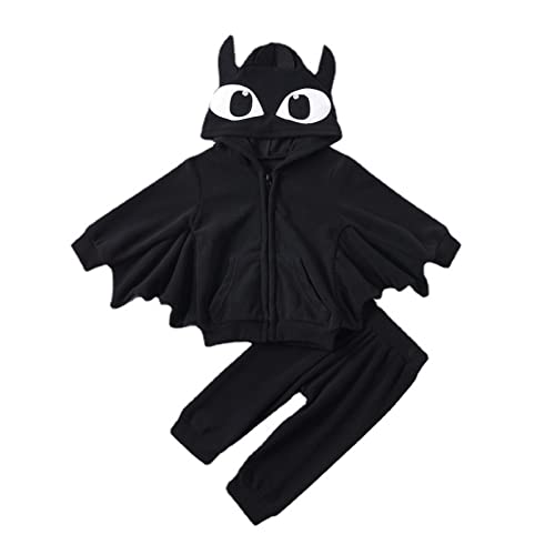 Halloween Kostüm Baby Kürbis Kostuem Unisex Junge Mädchen Fledermaus Ärmel Jumpsuits Sets Für Kleinkinder Pumpkin Gedruckt Fledermaus Faschingskostuem Meine Ersten Halloween 0-6 Monate von Generisch