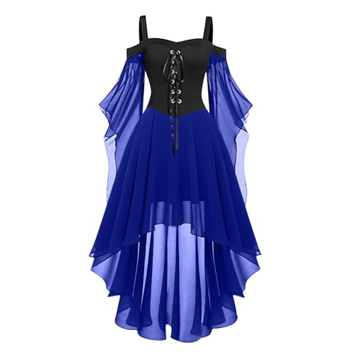 Halloween Kostüm Damen, Vampir Kostüm Damen Halloween Gothic Kleid Karneval Kleider Barock Goth Dress Trompetenärmel Mittelalter Kleidung Steampunk Viktorianisches Hexenkostüm Renaissance, Blau, XXL Halloween Kostüm Damen, Vampir Kostüm Damen Halloween Gothic Kleid Karneval Kleider Barock Goth Dress Trompetenärmel Mittelalter Kleidung Steampunk Viktorianisches Hexenkostüm Renaissance, Blau, XXL von Generisch