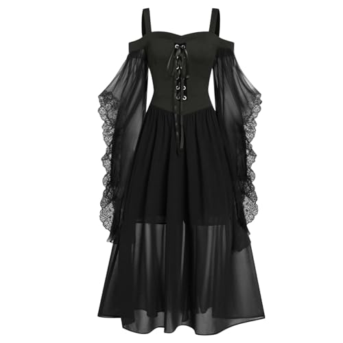 Halloween Kostüm Damen Gothic Kleid Kurz Mittelalter Gebundene Taille Hexenkostüm Vampir Renaissance Korsett Erwachsene Karneval Steampunk Barock für Cosplay Halloween Kostüm Damen Gothic Kleid Kurz Mittelalter Gebundene Taille Hexenkostüm Vampir Renaissance Korsett Erwachsene Karneval Steampunk Barock für Cosplay von Generisch