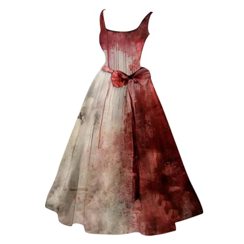 Halloween Kostüm Damen Gruselig Blutige Aufdruck Ärmello Halloween Kleid Elegant Zombie Braut Kostüm Horror Brautkleid Halloween Kostüm Damen Gruselig Blutige Aufdruck Ärmello Halloween Kleid Elegant Zombie Braut Kostüm Horror Brautkleid von Generisch