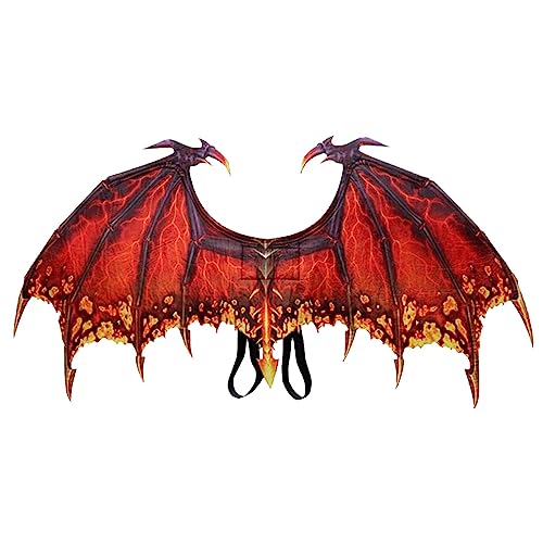 Halloween Kostüm Drachen – Gruseliges Karnevalskostüm für Erwachsene – Party Verkleidung – Atmungsaktives Vliesstoff-Material – Einfach anzulegen – Wiederverwendbar (A) von Generisch