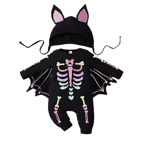 Halloween Kostüm Kinder, Skelett Kostüm Kinder Unisex Halloween Kostüme Skeleton Skelettkostüm Kinderkostüme Für Fasching Cosplay Mottoparty Faschingskostüme Karneval Jumpsuit, Roter, 12M von Generisch