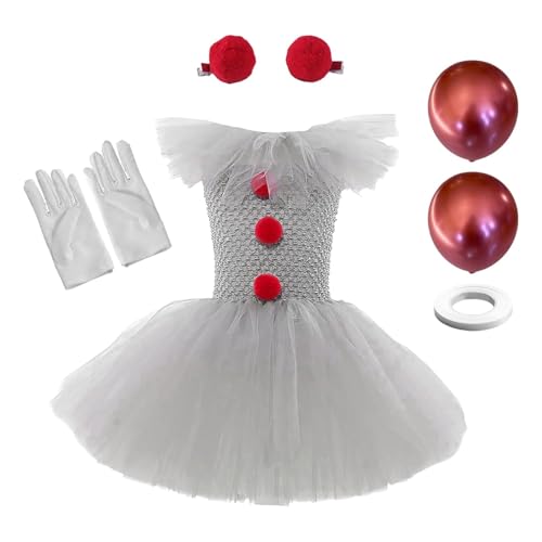 Halloween Kostüm Mädchen Kinder, Horror Kostüm Kinder Mädchen Gruselig, Penny-wises-Kostüm mit Handschuhen und roter Haarnadel Für Kinder, Süße Tutu-Kleider Für Halloween, Kinder-Cosplay-Kostüme Halloween Kostüm Mädchen Kinder, Horror Kostüm Kinder Mädchen Gruselig, Penny-wises-Kostüm mit Handschuhen und roter Haarnadel Für Kinder, Süße Tutu-Kleider Für Halloween, Kinder-Cosplay-Kostüme von Generisch