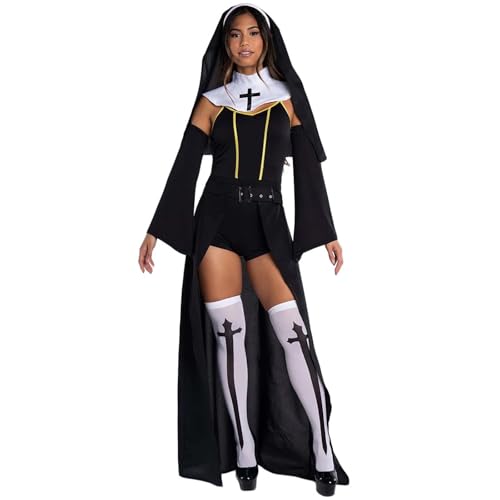 Halloween-Kostüm für Karneval, Maskerade, Halloween, Rollenspiel-Outfit (Schwarz, XL) von Generisch