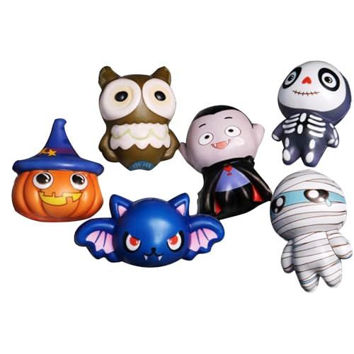 Halloween Langsam Aufsteigender Squishes -Spielzeug, Halloween -Zappel -Squeeze -Spielzeug, 6 Packungen Soft & Dehnes Spielzeugs, Ghost -Puppe, Stressfreigabe, Bildung Und Lustige Stressabbaupuppe von Generisch