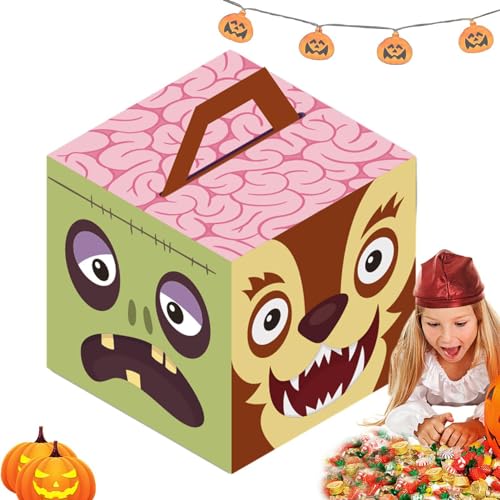 Halloween-Leckerli-Box | Neuheit Interessante Halloween-Geschenkboxen und Keksboxen | Kreativer, lustiger Halloween-Süßigkeitenhalter, Papierboxen für Kinder, Halloween-Klassenzimmerdekoration, Süßes Halloween-Leckerli-Box | Neuheit Interessante Halloween-Geschenkboxen und Keksboxen | Kreativer, lustiger Halloween-Süßigkeitenhalter, Papierboxen für Kinder, Halloween-Klassenzimmerdekoration, Süßes von Generisch