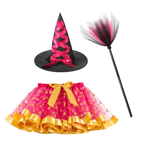 Halloween-Mädchen-Tutu-Kostüm,Halloween-Kostüm für Mädchen | Rollenspielkleid-Set mit Hutbesen für den Urlaub | Kinder-Cosplay-Bekleidung für Schulspiele, Geburtstagsfeiern, Halloween-Partys Halloween-Mädchen-Tutu-Kostüm,Halloween-Kostüm für Mädchen | Rollenspielkleid-Set mit Hutbesen für den Urlaub | Kinder-Cosplay-Bekleidung für Schulspiele, Geburtstagsfeiern, Halloween-Partys von Generisch