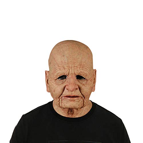 Halloween_Maske, Alter Mann_Masken, Realistische Halloween Menschlichen Kopfbedeckung, Halloween_Maske Gesichtsbedeckung für Karneval Halloween Maskerade-Party von Generisch