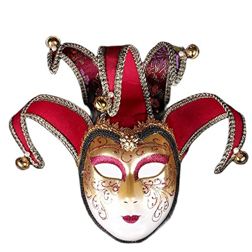 Halloween-Maske, goldfarben, pastellfarben, bemalt, Phantom mit Glocke, Vollgesicht, Halloween-Maske, Party-Requisiten, Anime (B006-1c) von Generisch