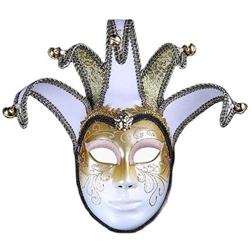 Halloween-Maske, goldfarben, pastellfarben, bemalt, Phantom mit Glocke, Vollgesicht, Halloween-Maske, Party-Requisiten, Anime (B006-1e) von Generisch