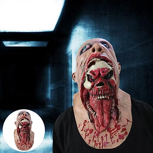 Halloween Maske Gruselige Realistischer furchteinflößender für unvergessliche Halloween-Nächte Halloween Maske Gruselige (Beige, One Size) von Generisch