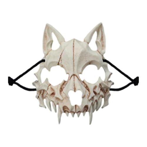 Halloween Maske Skull Werwolf Mask, Skelett Horror Totenkopf Maske, Gruselige Tier Schädelmaske für Erwachsene Kinder aus PU-Schaum Mask (A) von Generisch