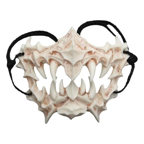 Halloween Maske Skull Werwolf Mask, Skelett Horror Totenkopf Maske, Gruselige Tier Schädelmaske für Erwachsene Kinder aus PU-Schaum Mask (B) von Generisch