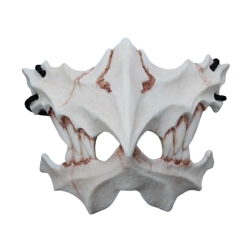 Halloween Maske Skull Werwolf Mask, Skelett Horror Totenkopf Maske, Gruselige Tier Schädelmaske für Erwachsene Kinder aus PU-Schaum Mask (F) von Generisch