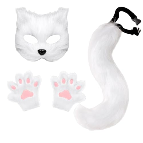 Halloween Maske Tiermasken Fuchs Wolf Maske Cosplay Kostüme Requisiten Plüsch Katze Halbes Gesicht Masken Plüsch Maskerade Pfote Handschuhe Halloween Maske Tiermasken Fuchs Wolf Maske Cosplay Kostüme Requisiten Plüsch Katze Halbes Gesicht Masken Plüsch Maskerade Pfote Handschuhe von Generisch