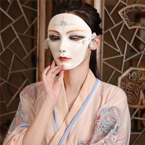 Halloween-Maske aus Kunstharz, chinesischer Stil, schönes Mädchen, Cosplay-Maske, Spiel, Film, Party, Kostüm, Maske, Requisiten, Nachbildung (B) von Generisch
