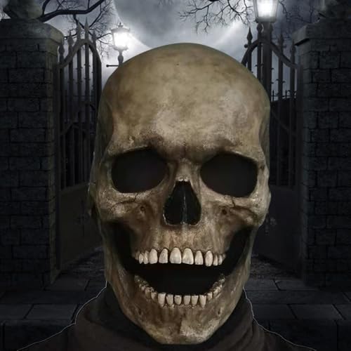 Halloween Masken, 2025 Neu Totenkopf Maske mit Beweglichem Kiefer, Halloween Full Head Skull Mask für Männer Und Frauen Großen Augen Gruselige für Halloween Karneval Kostüm Party (Masken A) von Generisch