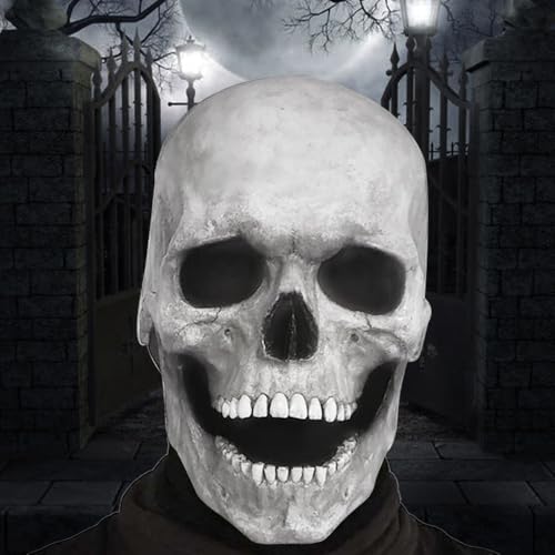 Halloween Masken, 2025 Neu Totenkopf Maske mit Beweglichem Kiefer, Halloween Full Head Skull Mask für Männer Und Frauen Großen Augen Gruselige für Halloween Karneval Kostüm Party (Masken B) von Generisch