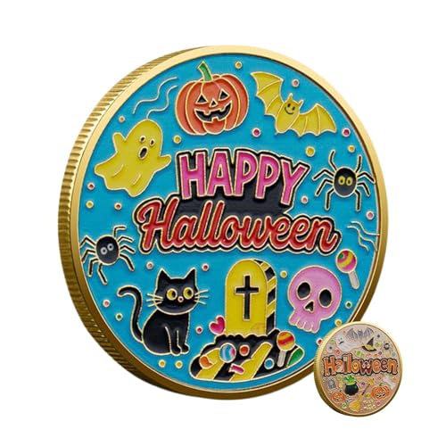 Halloween Memorial Coin - Eisen, Halloween -Gedenkmünzen | Doppelseitige thematische Muster, Gedenkkollektionssake-Souvenir für Freundesaustauschereignisse Halloween Memorial Coin - Eisen, Halloween -Gedenkmünzen | Doppelseitige thematische Muster, Gedenkkollektionssake-Souvenir für Freundesaustauschereignisse von Generisch