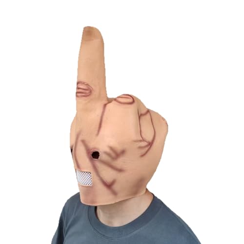 Halloween-Mittelfinger-Maske, Bar-Party, Spoof-Maske, Kopfbedeckung, Performance-Requisiten (braun) von Generisch