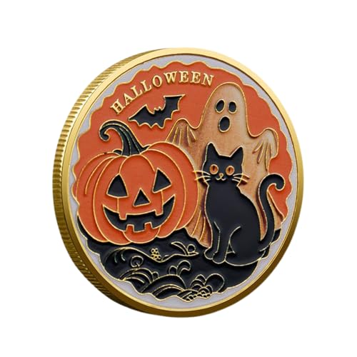 Halloween-Münze - Kürbis-Souvenir-Gedenkmünze, Sammlerstück, Saisonale Festdekoration, Partygeschenke, Souvenir Für Männer, Frauen, Familie, Vater, Mutter, Freunde | Einzigartige Halloween Andenken Mü von Generisch