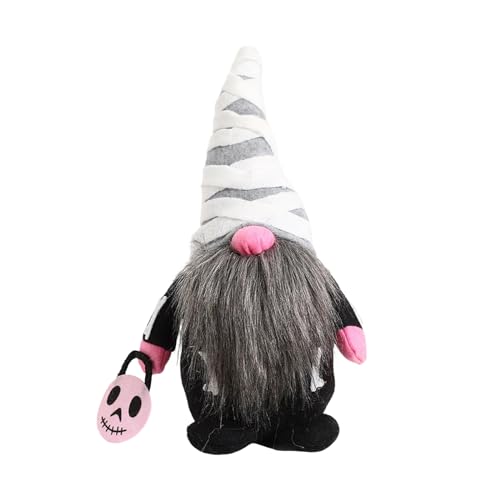 Halloween Neue Dekorative Puppen Einfachen Stil Moderne Wohnkultur Cartoon Niedlichen Zwerg Gesichtslosen Puppe Puppe Holzpuppe (White, 31.5X12.8CM) von Generisch